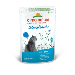 Almo Nature Functional Adult Cat Sterilised with Code консервы с треской для взрослых кастрированных котов и стерилизованных кошек - 70 г х 30 шт