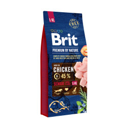 Brit Premium by Nature Senior L+XL сухой корм для пожилых собак крупных пород с курицей - 15кг