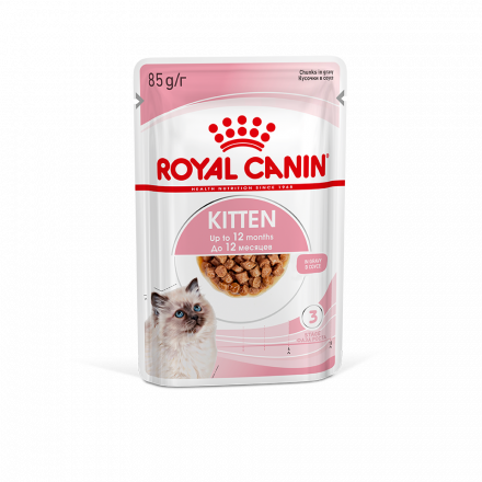 Royal Canin Kitten паучи для котят до 12 месяцев кусочки в соусе - 85 г х 24 шт
