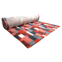 ProFleece коврик меховой в клетку, 1х1,6 м, красный/угольный