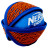 NERF игрушка для собак мяч с узором из нейлона, с пищалкой, синий оранжевый - 15 см