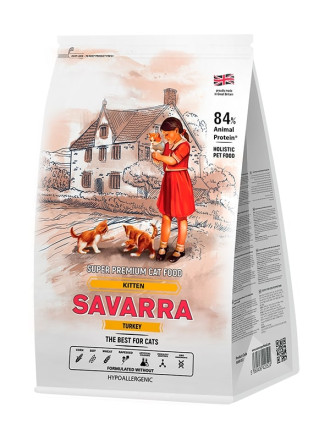 Savarra Kitten сухой корм для котят с индейкой и рисом 12 кг