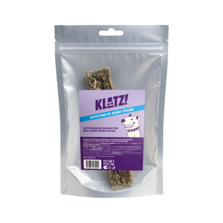 KLATZ! лакомство для взрослых собак всех пород &quot;Брусочки кожи трески&quot; 14 см 3х3 см, 1 шт - 50 г