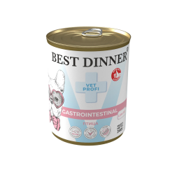 Best Dinner Vet Profi Gastrointestinal Low Fat влажный диетический корм для взрослых собак при нарушениях пищеварения, с птицей, в консервах - 340 г х 6 шт