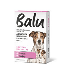 Балу мультивитаминное лакомство для щенков, беременных и кормящих собак, &quot;Здоровье и развитие&quot; с кальцием и фосфором - 100 таблеток