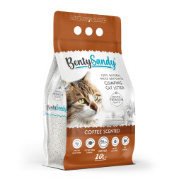BentySandy Coffee наполнитель для кошачьего туалета комкующийся, глиняный, с ароматом кофе - 8,7 кг (10 л)