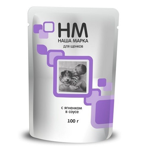 Наша Марка для щенков с ягненком в соусе - 100 г х 24 шт (паучи)
