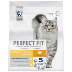 Perfect Fit Sensitive сухой корм для взрослых кошек с чувствительным пищеварением с индейкой - 1,2 кг