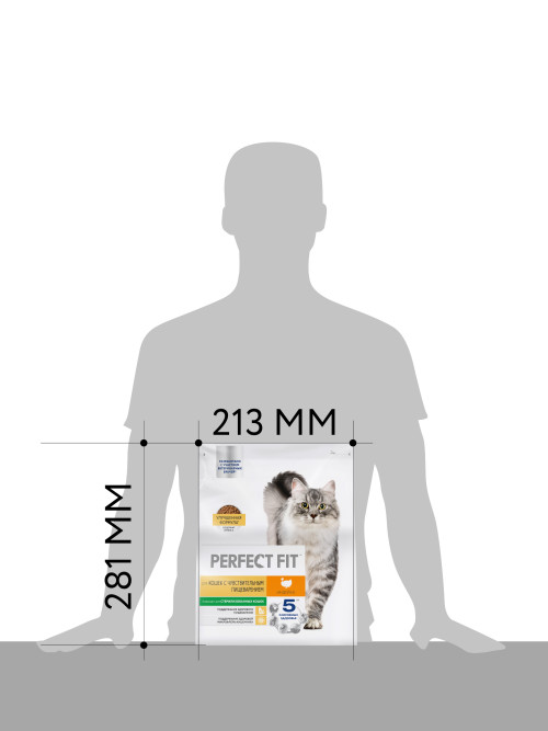 Perfect Fit Sensitive сухой корм для взрослых кошек с чувствительным пищеварением с индейкой - 1,2 кг
