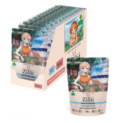 Zillii Sterilized/Light Cat Salmon влажный корм для взрослых стерилизованных кошек с лососем в соусе, в паучах - 85 г х 12 шт