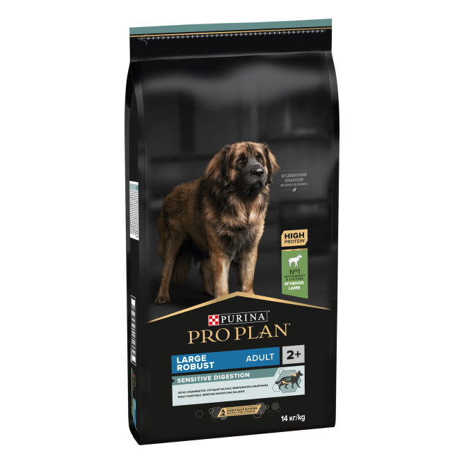 Pro Plan Adult Sensitive Digestion сухой корм для взрослых собак крупных пород с мощным телосложением с чувствительным пищеварением, с ягненком - 14 кг