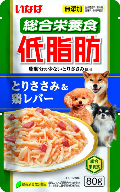Inaba Teishibo влажный дополнительный корм для взрослых собак всех пород, куриное филе с куриной печенью в желе, в паучах - 80 г х 12 шт