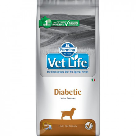 Farmina Vet Life Dog Diabetic сухой корм для взрослых собак с сахарным диабетом - 12 кг
