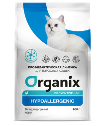Organix Hypoallergenic сухой диетический корм для взрослых кошек при аллергии, с индейкой - 0,6 кг