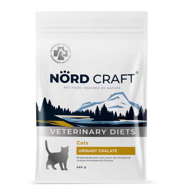 Nord Craft Urinary Oxalate сухой диетический корм для взрослых кошек при оксалатном течении мочекаменной болезни - 400 г
