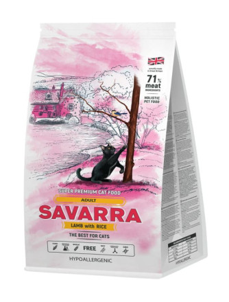 Savarra Adult Cat Lamb сухой корм для взрослых кошек с ягненком и рисом 12 кг