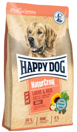 Happy Dog NaturCroq сухой корм для собак всех пород для улучшения состояния кожи и шерсти с лососем и рисом - 12 кг