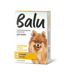 Балу мультивитаминное лакомство для собак, &quot;Здоровье кожи и шерсти&quot; с кальцием и биотином - 100 таблеток