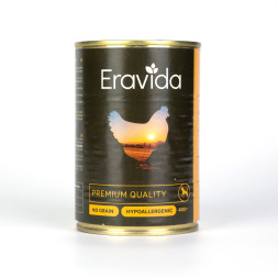 Eravida влажный корм для взрослых собак с кусочками курицы, в консервах - 400 г х 6 шт