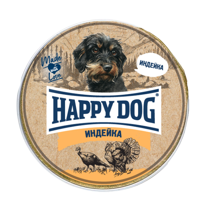 Happy Dog Natur Line паштет для взрослых собак с чувствительным пищеварением с индейкой - 125 гр х 10 шт