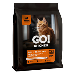 Go' Kitchen SKIN+COAT Care Grain Free сухой беззерновой корм для котят и кошек, с лососем - 7,26 кг