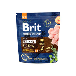 Brit Premium by Nature Senior S+M сухой корм для пожилых собак мелких и средних пород с курицей - 1 кг