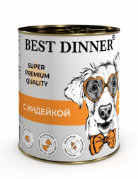 Best Dinner Super Premium консервы для собак с индейкой - 340 г х 6 шт