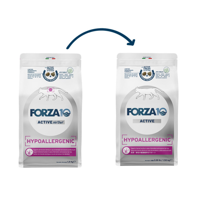 Forza10 Cat Hypoallergenic Active сухой корм для взрослых кошек с проблемами пищевой непереносимости и аллергии с рыбой - 1,5 кг