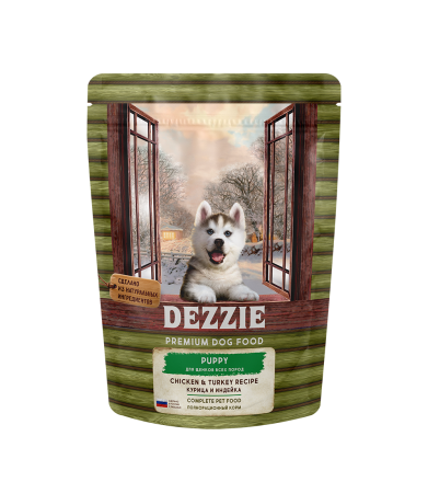 Dezzie Puppy сухой корм для щенков с курицей и индейкой - 800 г