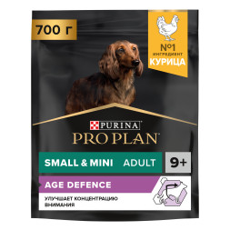 Pro Plan Small &amp; Mini Adult 9+ сухой корм для пожилых собак мелких и карликовых пород старше 9 лет с курицей - 700 г