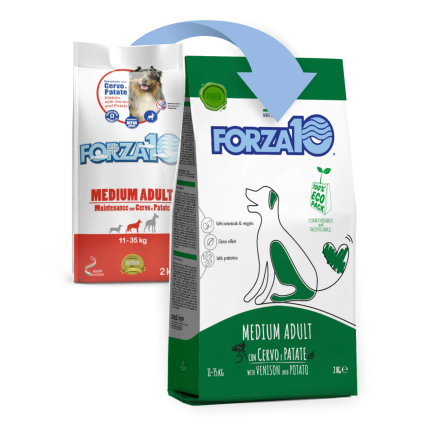 Forza10 Maintenance для взрослых собак средних пород из благородного мяса дикого оленя с молодым картофелем - 2 кг