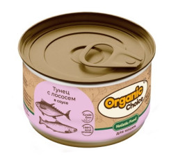 Organic Сhoice Grain Free влажный корм для взрослых кошек, тунец с лососем в соусе, в консервах - 70 г х 24 шт