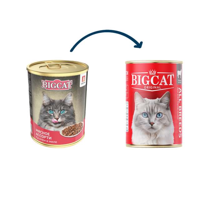 Зоогурман Big Cat влажный корм для взрослых кошек с мясным ассорти, кусочки в желе, в консервах - 350 г х 6 шт