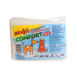 Brava Comfort пеленки впитывающие одноразовые для животных с суперабсорбентом, 60х60 см - 5 шт
