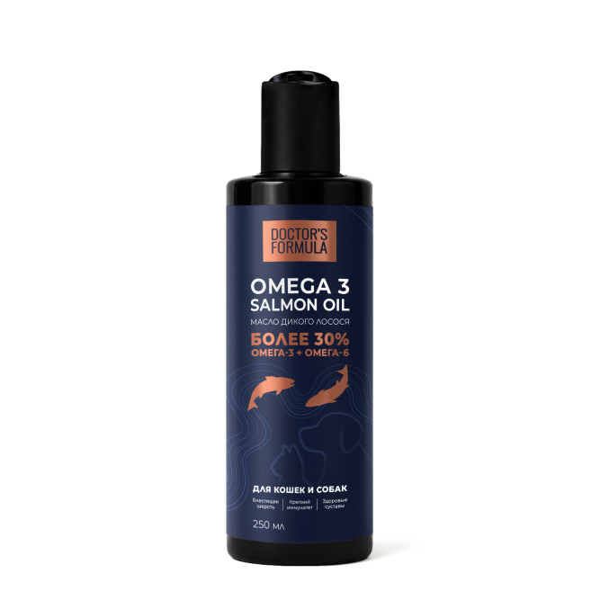 DOCTOR'S FORMULA масло дикого лосося для кошек и собак  - 250 мл