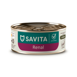 Savita Preventive Renal влажный корм для взрослых кошек для профилактики болезней почек с ягненком, в консервах - 100 г х 12 шт