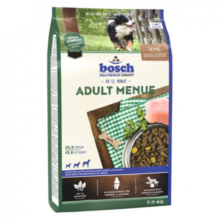 Сухой корм Bosch Adult Menue для собак, смесь мясных и овощных гранул - 3 кг