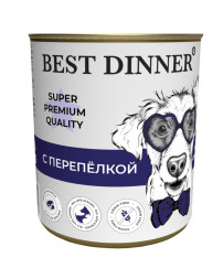Best Dinner Super Premium консервы для собак с перепелкой - 340 г х 6 шт