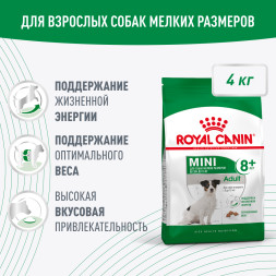 Royal Canin Mini Adult 8+ сухой корм для пожилых собак мелких пород старше 8 лет - 4 кг