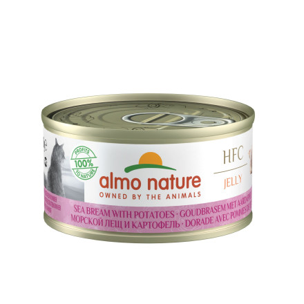 Almo Nature HFC Jelly Sea bream with Potatoes консервы для кошек низкокалорийные с морским лещом и картофелем - 70 г х 24 шт