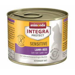Animonda Integra Protect Sensitive влажный корм для взрослых кошек при пищевой аллергии c ягненком и рисом в консервах - 200 г (6 шт в уп)