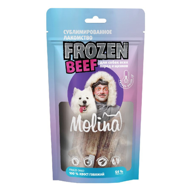 Molina Frozen сублимированное лакомство для собак всех пород и щенков "Хвост говяжий" - 100 г