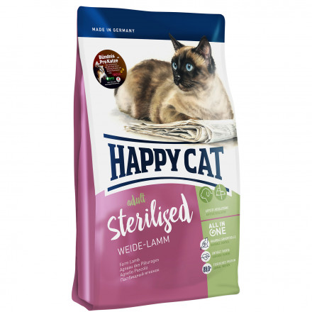 Happy Cat Sterilised Adult сухой корм для стерилизованных кошек с ягненком - 300 г