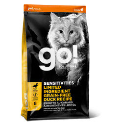 Go! Solutions Sensitivities Limited Ingredient Grain Free CF 31/15 сухой корм для котят и взрослых кошек с чувствительным пищеварением, с уткой - 3,63 кг