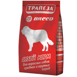 Трапеза Breed сухой корм для взрослых собак средних и крупных пород с говядиной - 20 кг