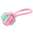 Mr.Kranch игрушка для собак Мяч из каната на кольцевом шнуре, 15х5 см, розовая с голубым