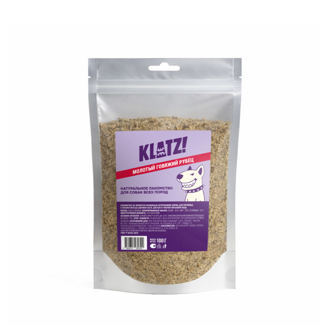 KLATZ! лакомство для собак всех пород и возрастов "Молотый рубец" - 100 г