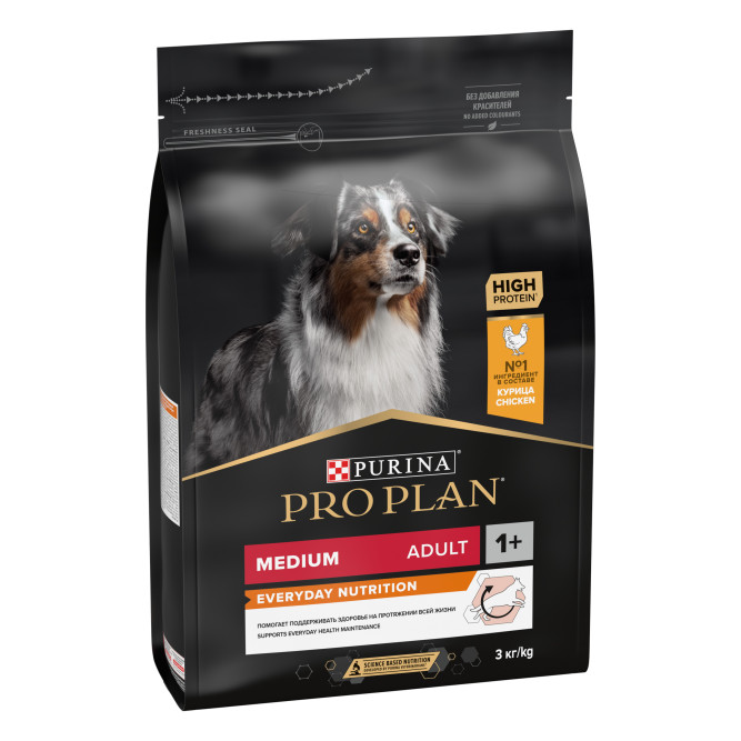 Pro Plan Adult Everyday Nutrition сухой корм для взрослых собак средних пород, с курицей - 3 кг