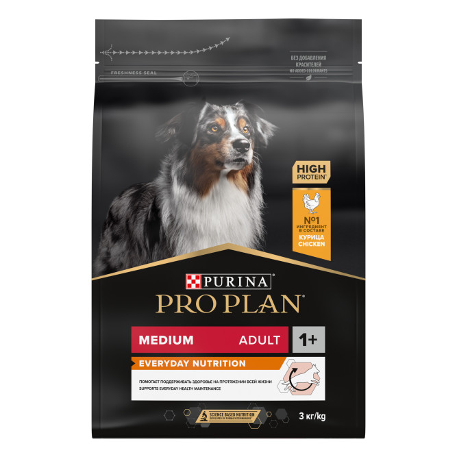 Pro Plan Adult Everyday Nutrition сухой корм для взрослых собак средних пород, с курицей - 3 кг
