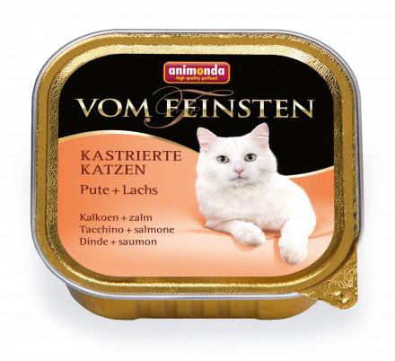 Animonda Vom Feinsten Sterilised влажный корм для стерилизованных кошек с индейкой и лососем - 100 г (32 шт в уп)